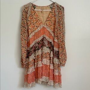 Bohemian Long Sleeve Patchwork Dress